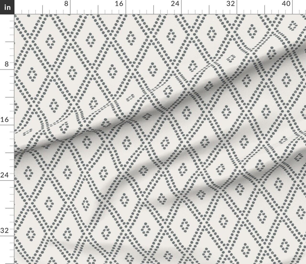 Modern Farmhouse Neutral Diamonds Bohemian Mudcloth Dots Grayscale Custom Printed Fabric by Spoonflower Various Fabrics by the Yard or Fat Quarter